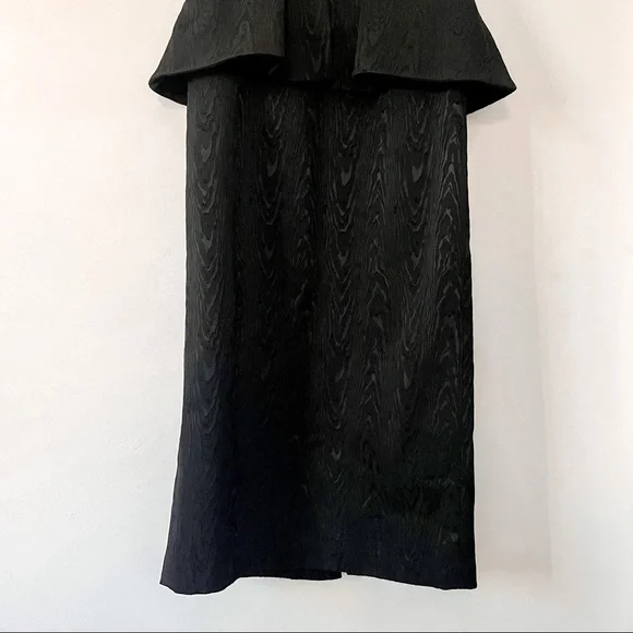 NWT Veronica Beard Allyson Black Strapless Jacquard Peplum Midi Dress Size 2 - Picture 9 of 13